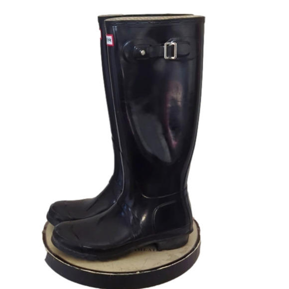 Hunter Shoes - - Hunter Original Black Glossy Outdoor Rain Boots.
